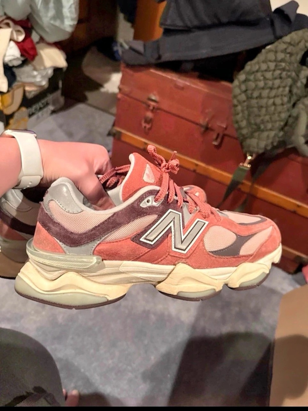 New Balance 9060 Women's Sneakers Red & Gray US 10.5 mens/ 12 women’s